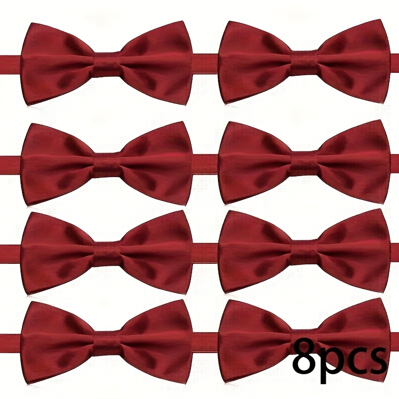 Men'S Formal Wear Bow Ties - 8 adet/12 adet erkek bordo önceden