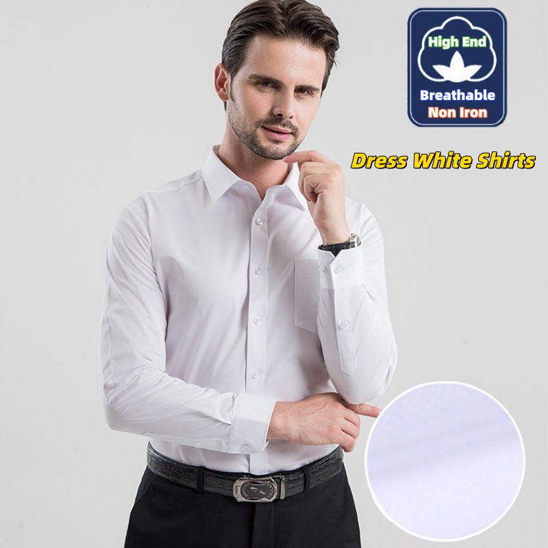 Men Formal Office Wear Shirts - İş Adamı Elbisesi Beyaz Gömlek Uzun