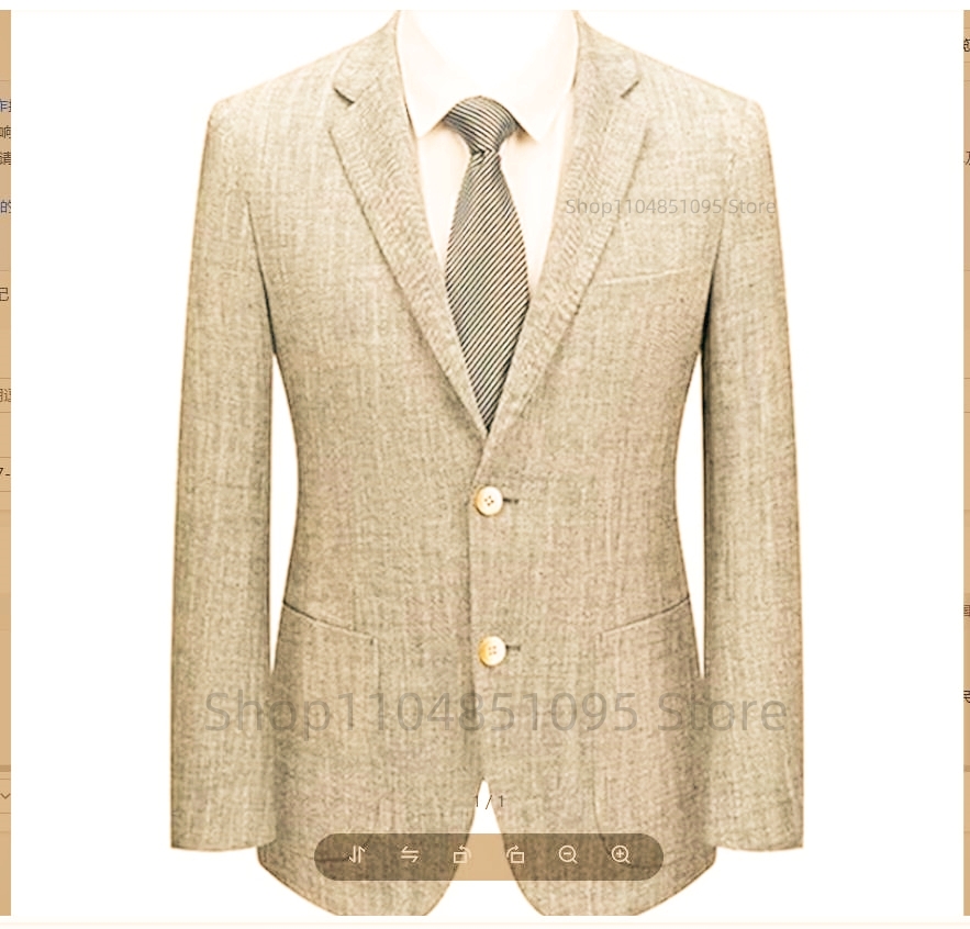 Men Formal Wear For Summer - Erkek Slim Fit Keten Takım Elbise