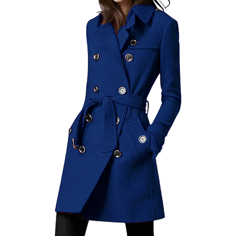 Wool Suit Jacket - Kadın Trençkot Yün Karışımları Kruvaze Astar