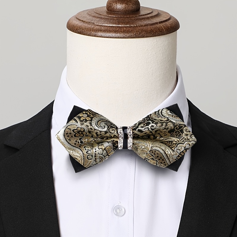 Men'S Formal Wear Bow Ties - Erkekler için Rhinestone Süslemeli Jakarlı Saten
