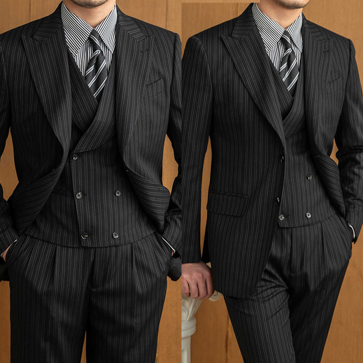 Wool Suit Jacket - Ticari Erkek Takım Elbise 3 Parça