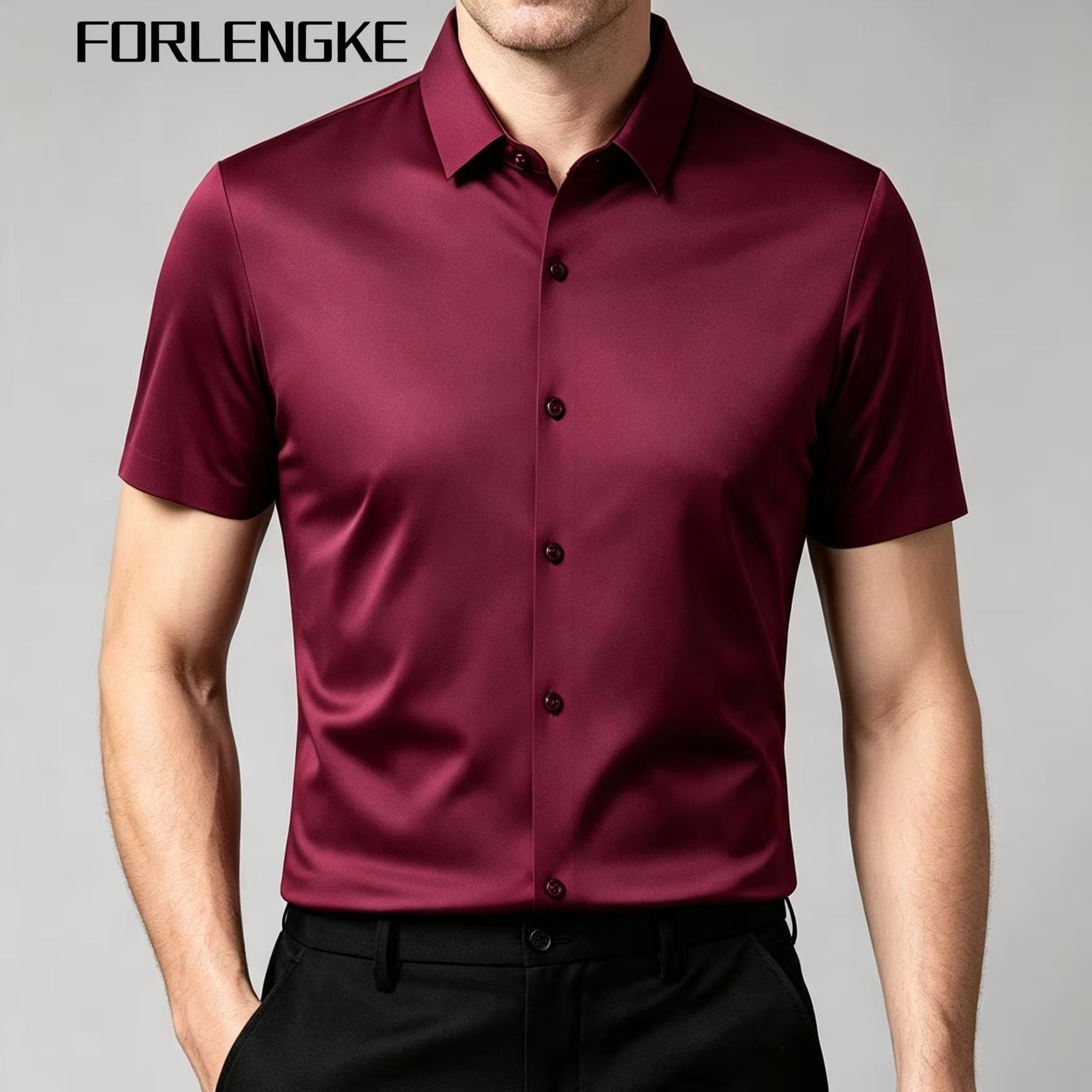 Men Formal Office Wear Shirts - FORLENGKE Erkek İş Gömleği, Yazlık Ofis,