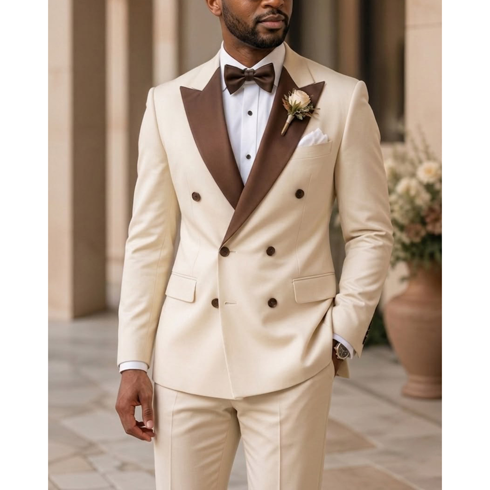 Men Formal Party Wear Outfit - Erkekler Kruvaze Smokin Takım Elbise Moda