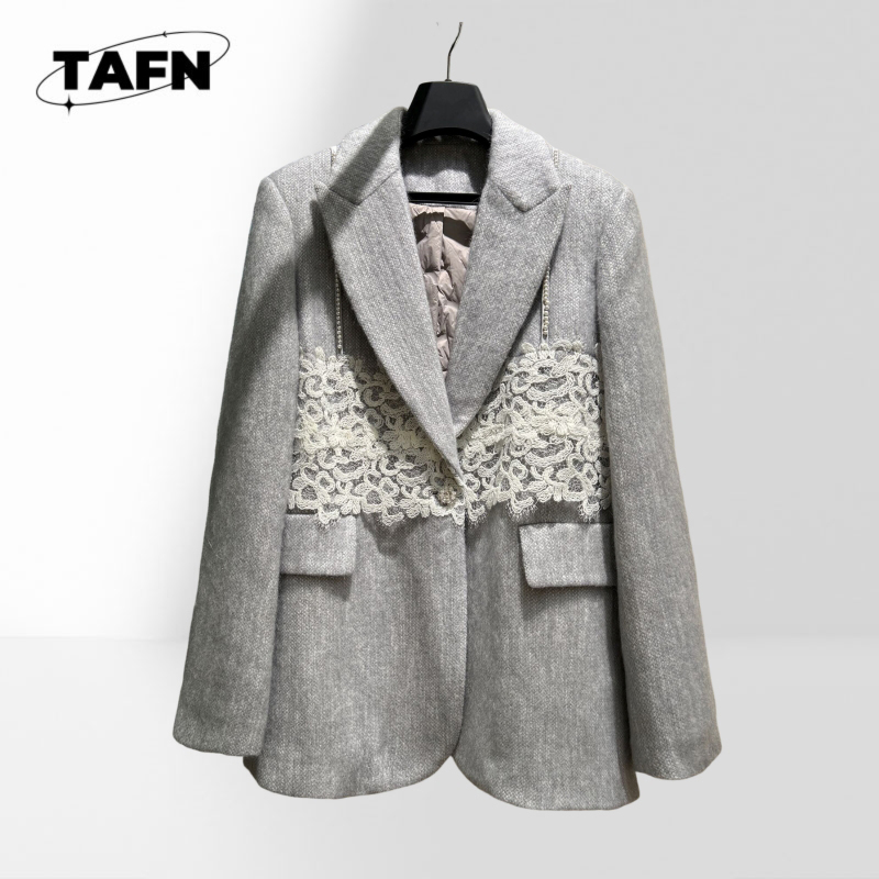 Kadın Klasik Ekose Blazer Şık  - Wool Suit Jacket incelemesi ve fiyatı