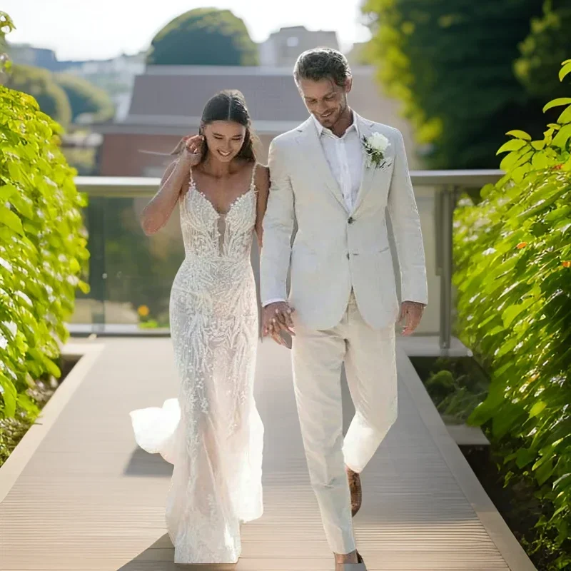 Keten Düğün Smokin Erkekler Iç - Men Formal Wear For Summer incelemesi ve fiyatı